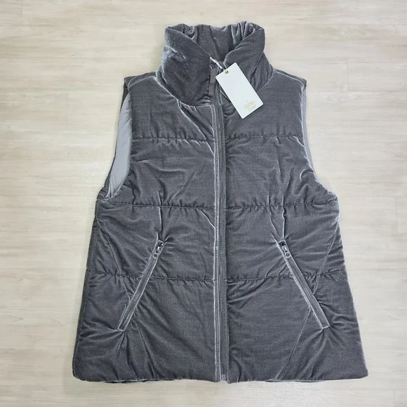 Dylan Puffer Vest Velvet Gray Women's Size Large New with Tags - Picture 1 of 9